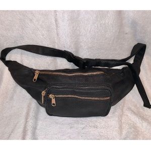 Fanny Pack with Gold Zippers